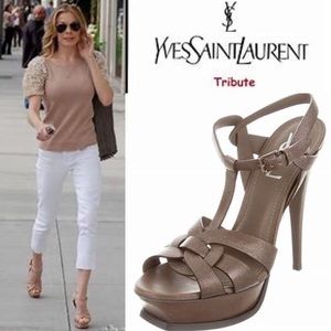YSL $995 TRIBUTE LEATHER PLATFORM SIZE 35